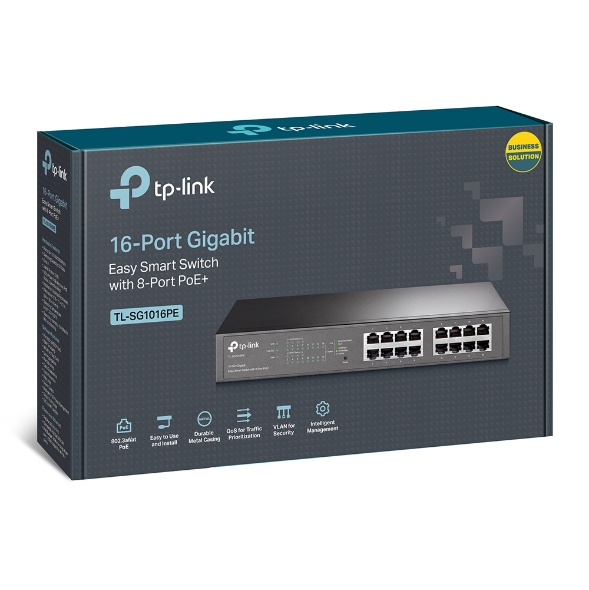 SWITCH TP-LINK 16xRJ45 GbE PoE+ RACK